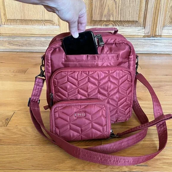 LUG Ranger Crossbody and Matching Wallet Rosewood and Maple Cream Inside - Picture 2 of 16